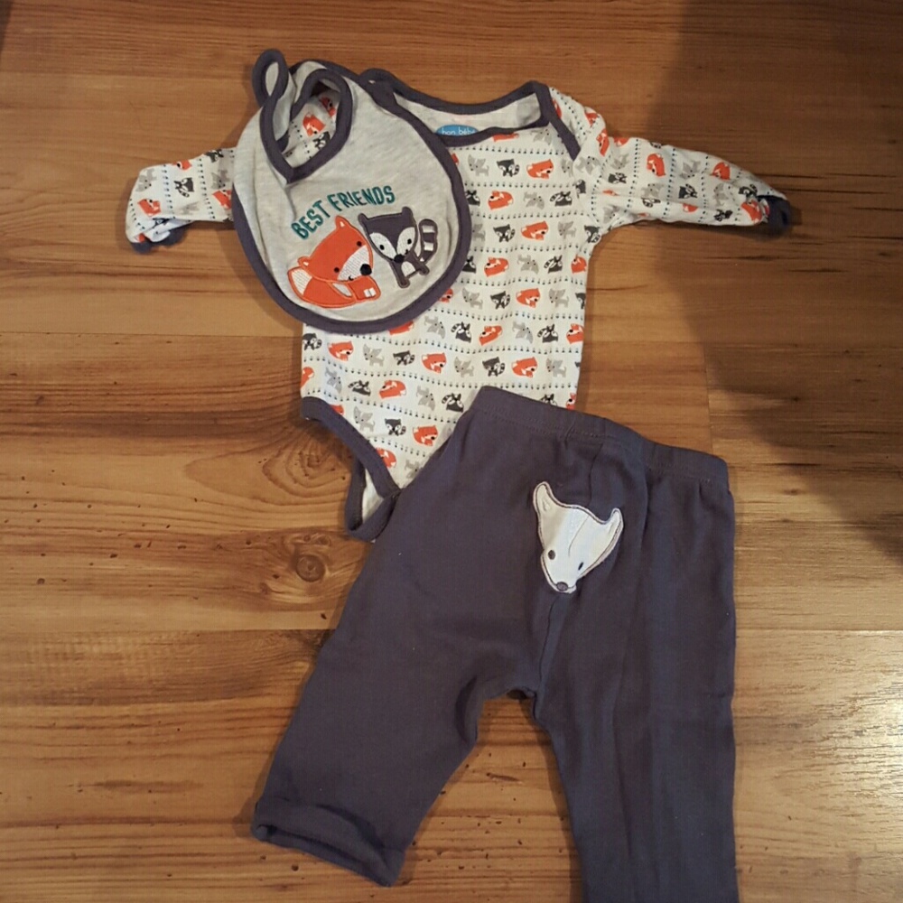 Bon Bébé Fox and Racoon Outfit Set